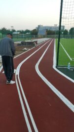 Нанесение спортивной разметки на стадионе