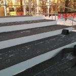 Укладка резинового рулонного покрытия на Красной площади
