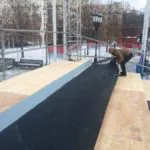Укладка резинового рулонного покрытия на Красной площади