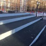 Укладка резинового рулонного покрытия на Красной площади