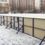 Сборка хоккейной коробки 30*15м из стеклопластика 5мм в ГБОУ ШКОЛА № 2127