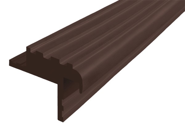 Алюминиевый закладной профиль "Безопасный ШАГ" тёмно-коричневый