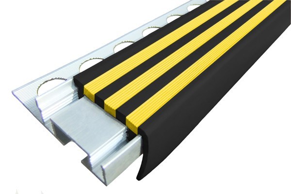 Алюминиевый закладной профиль "ALPB" жёлтый с чёрным