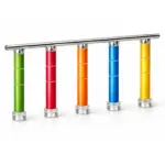 Яркие балясины с металлическим поручнем из акриловых стержней