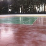 Пластиковая плитка зимой под каток