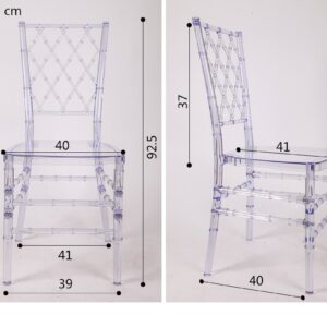 Размеры стульев из поликарбоната «Diamond»