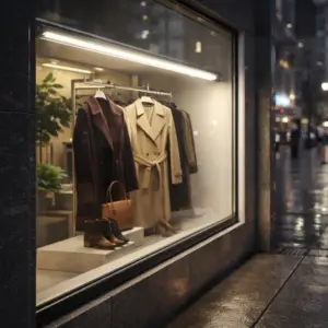 Подсветка уличной витрины антивандальным профилем