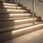 Современная лестница с LED подсветкой