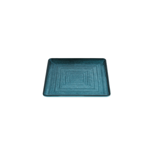 Плоская квадратная тарелка 9" синяя 22,9x22,9x2,4 см