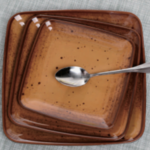 Плоская квадратная тарелка 7,5" коричневая 19x19x1,8 см