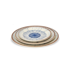 Круглая тарелка бело-голубая 17,8х2,1 см