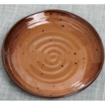 Плоская круглая тарелка 7" коричневая 17,9x2,8 см