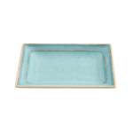 Плоская прямоугольная тарелка 9,5" бирюза 24,1x17,1x2,8 см