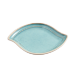 Плоская нестандартная тарелка 9" бирюза 22,8x20,5x2,6 см
