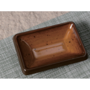 Соусная тарелка 3,4" коричневая 8,8x6,1x2,5 см