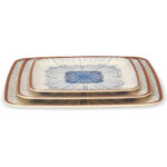 Квадратная тарелка бело-голубая 19x19x1,8 см