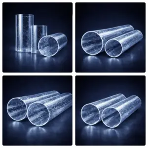 Трубы акриловые с пузырьками - прозрачные