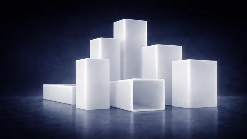 Опаловые трубы из поликарбоната - квадратные