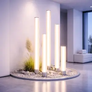 Современный интерьер с LED трубами из поликарбоната