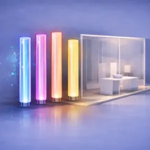 Светящиеся колонны из труб поликарбоната