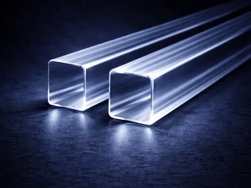 Квадратные акриловы стержни из оргстекла - прозрачные